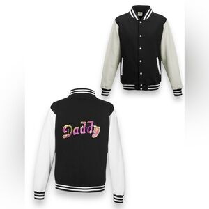 XL NEW Just Hoods By AWDis Men's 80/20 Heavyweight Letterman Jacket Custom Daddy